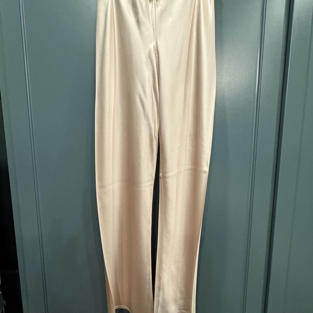 Cami NYC Satin Skinny Pants in Champagne